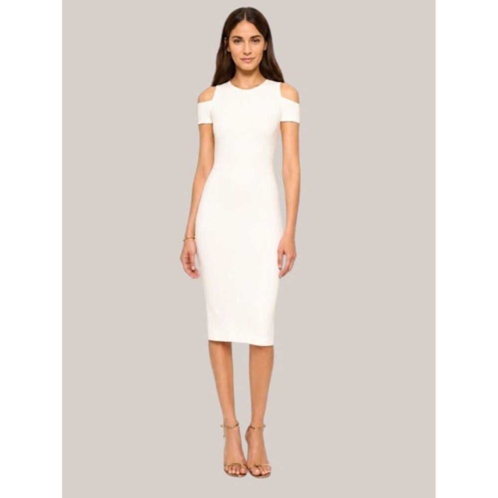 Alice + Olivia Air Meya Cutout Bodycon Midi Dress Ivory Women 2 Coquette Chic